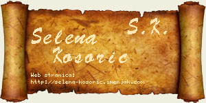 Selena Kosorić vizit kartica